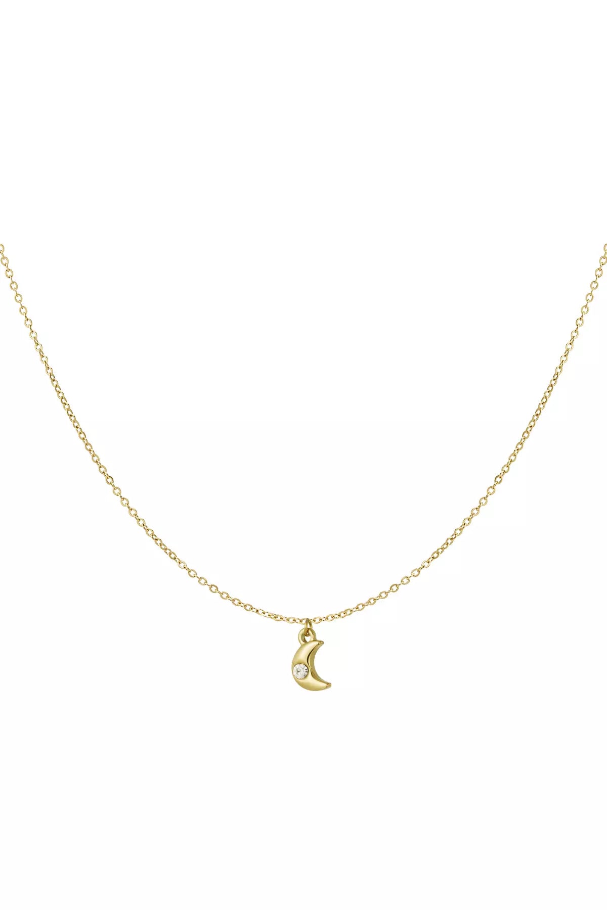 Halskette in Gold mit kleinen Mondanhänger