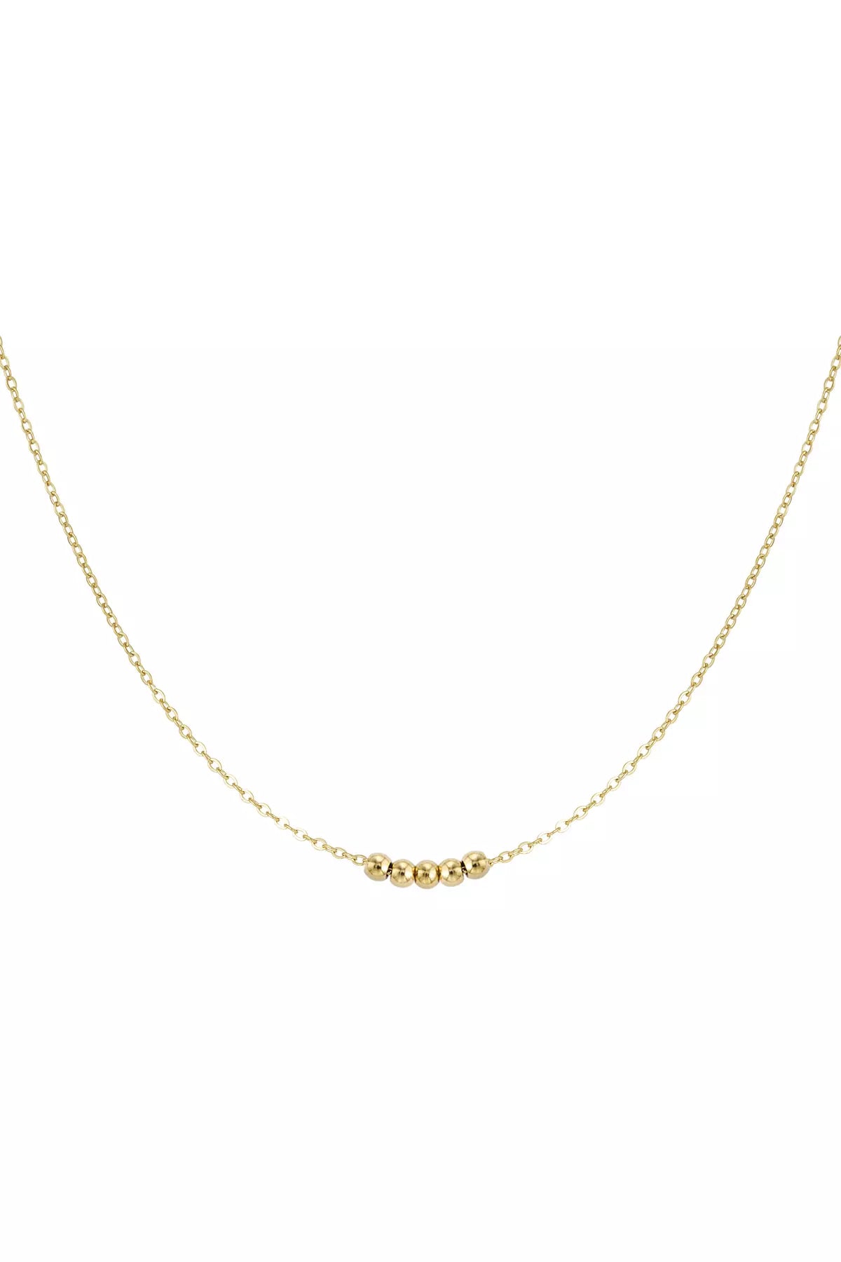 Goldene Halskette mit Perlen