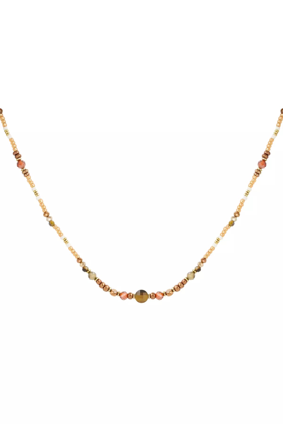 Perlenkette Beige