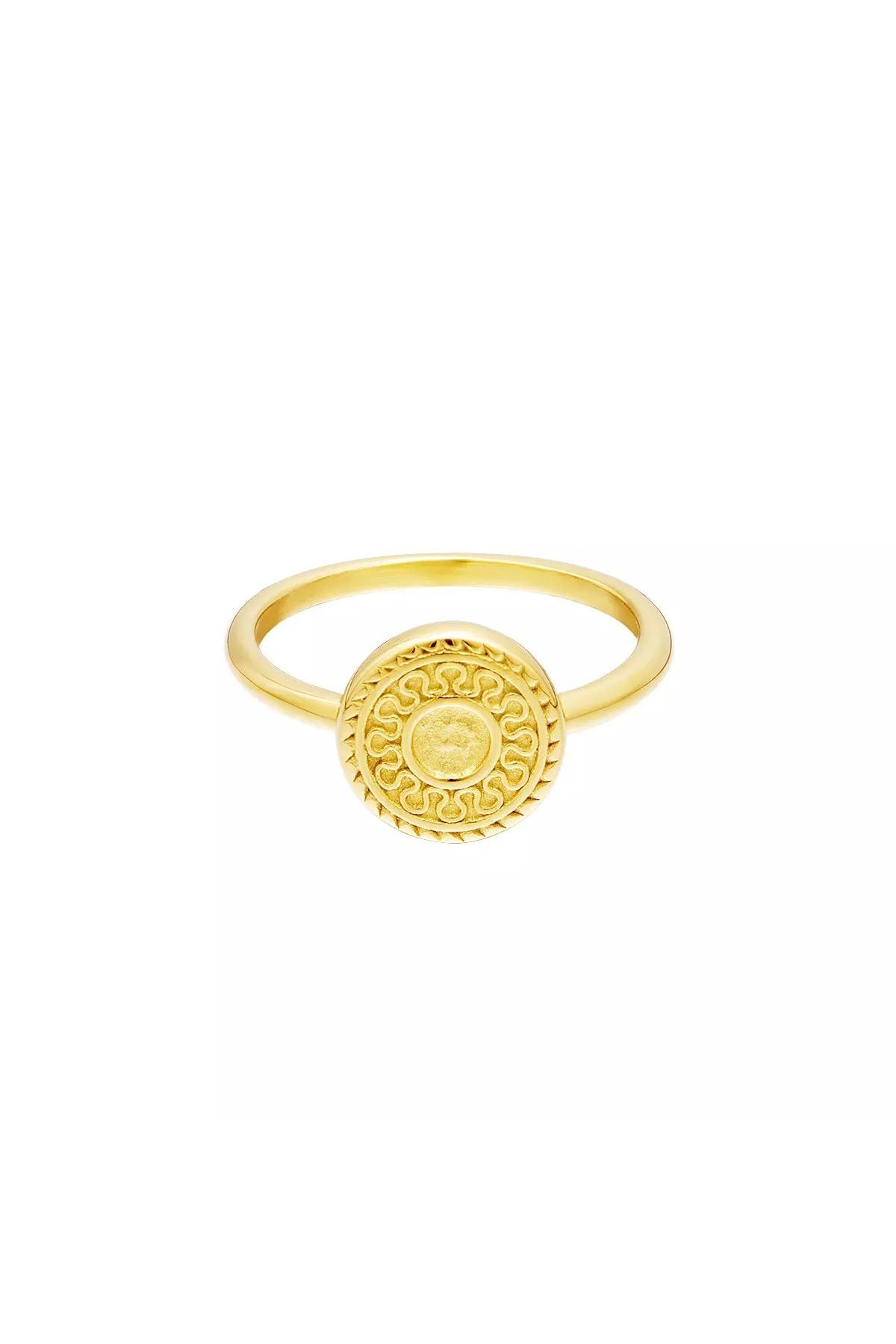Ring mit Sonnenaufdruck im Vintage-Retro-Stil