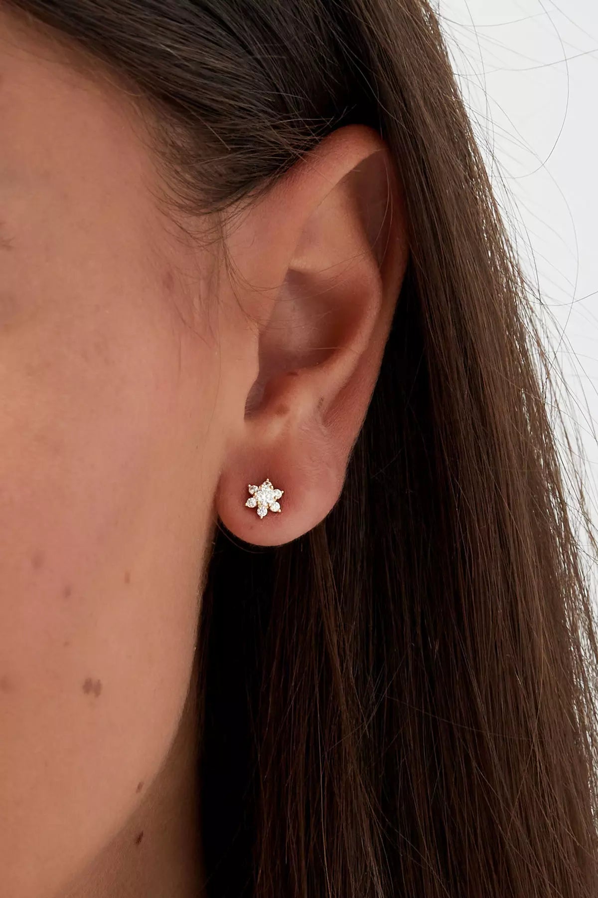 Moissanit Ohrstecker im Sternen-Design