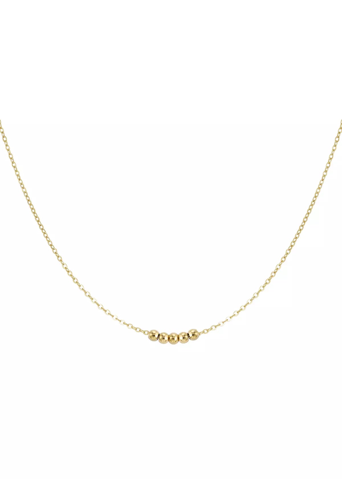 Goldene Halskette mit Perlen