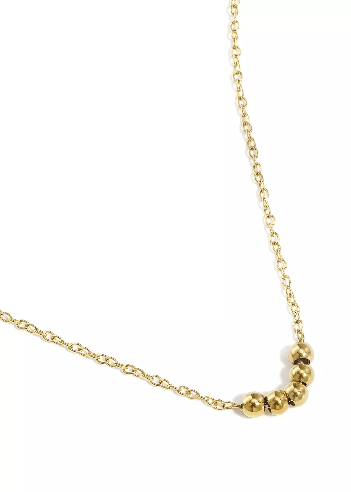 Goldene Halskette Damen mit runden Kugeln, schlichtes modernes Schmuckdesign