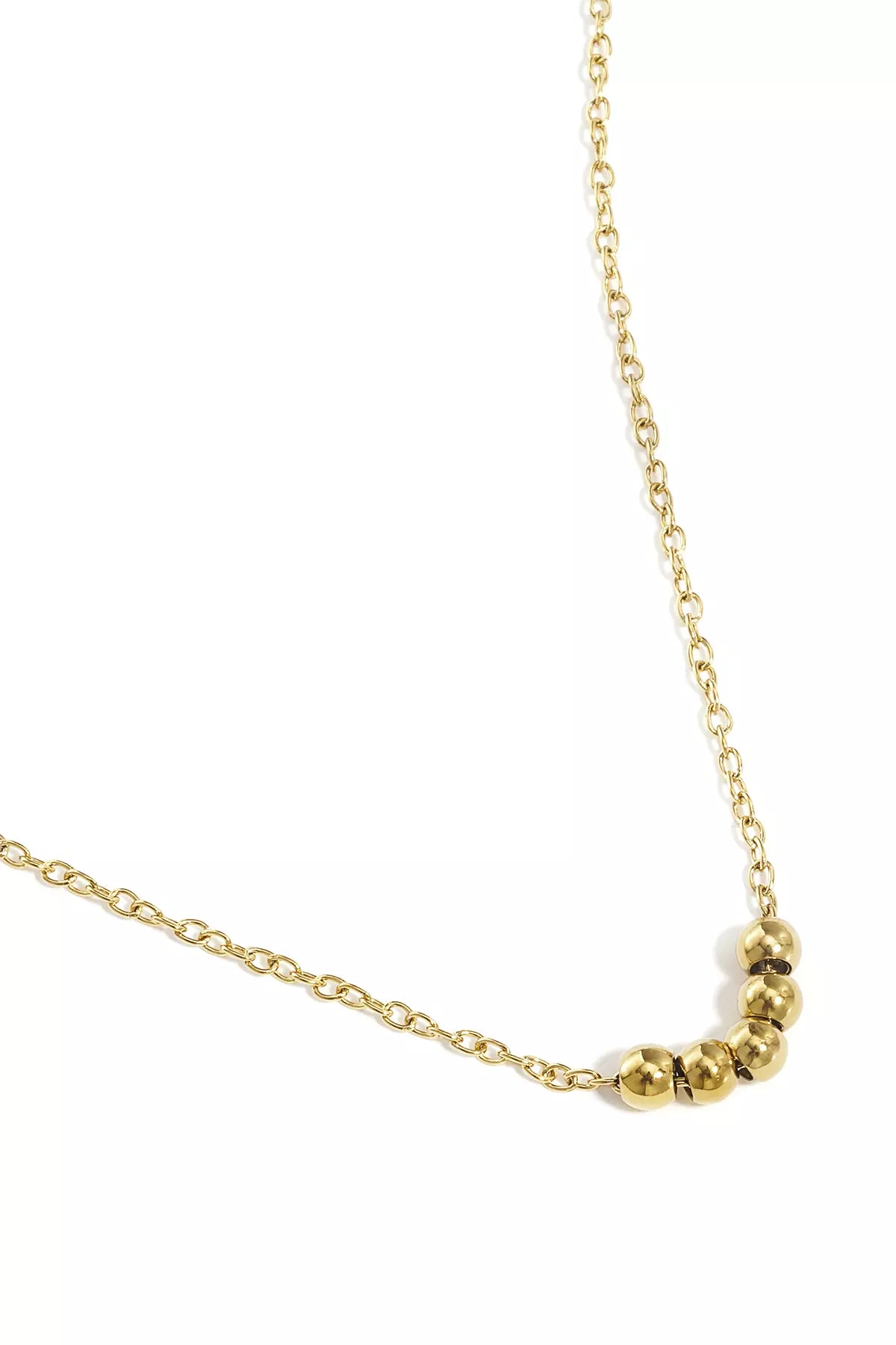 Goldene Halskette Damen mit runden Kugeln, schlichtes modernes Schmuckdesign