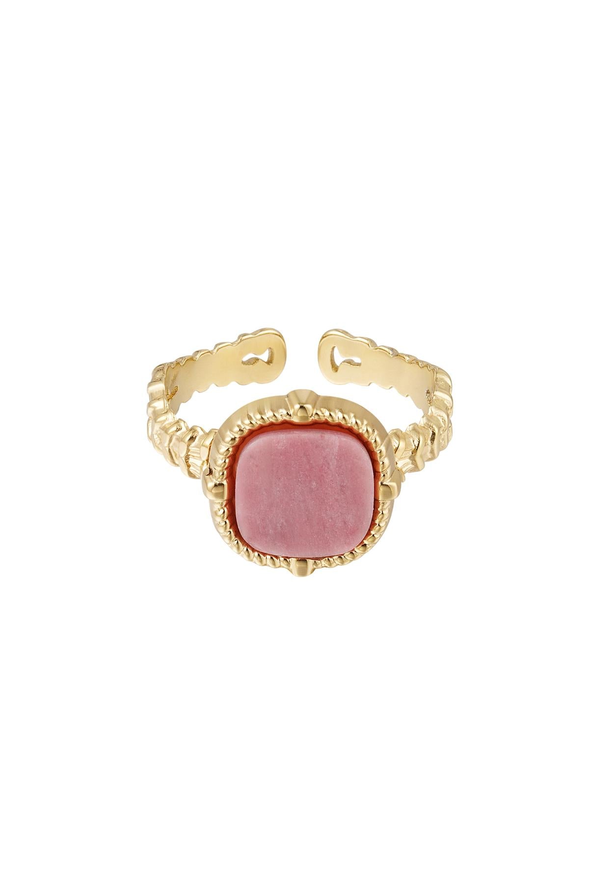 goldener Ring mit Rhodochrosit Stein