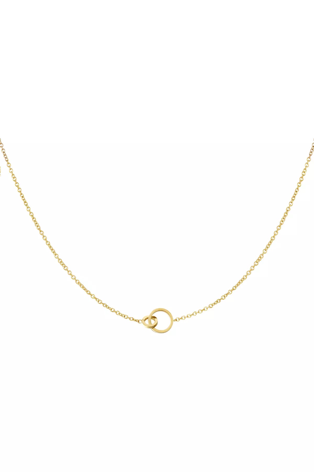 Feine goldene Halskette mit rundem Kreis Anhänger für Damen