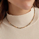 Perlenkette in Gold-Beige