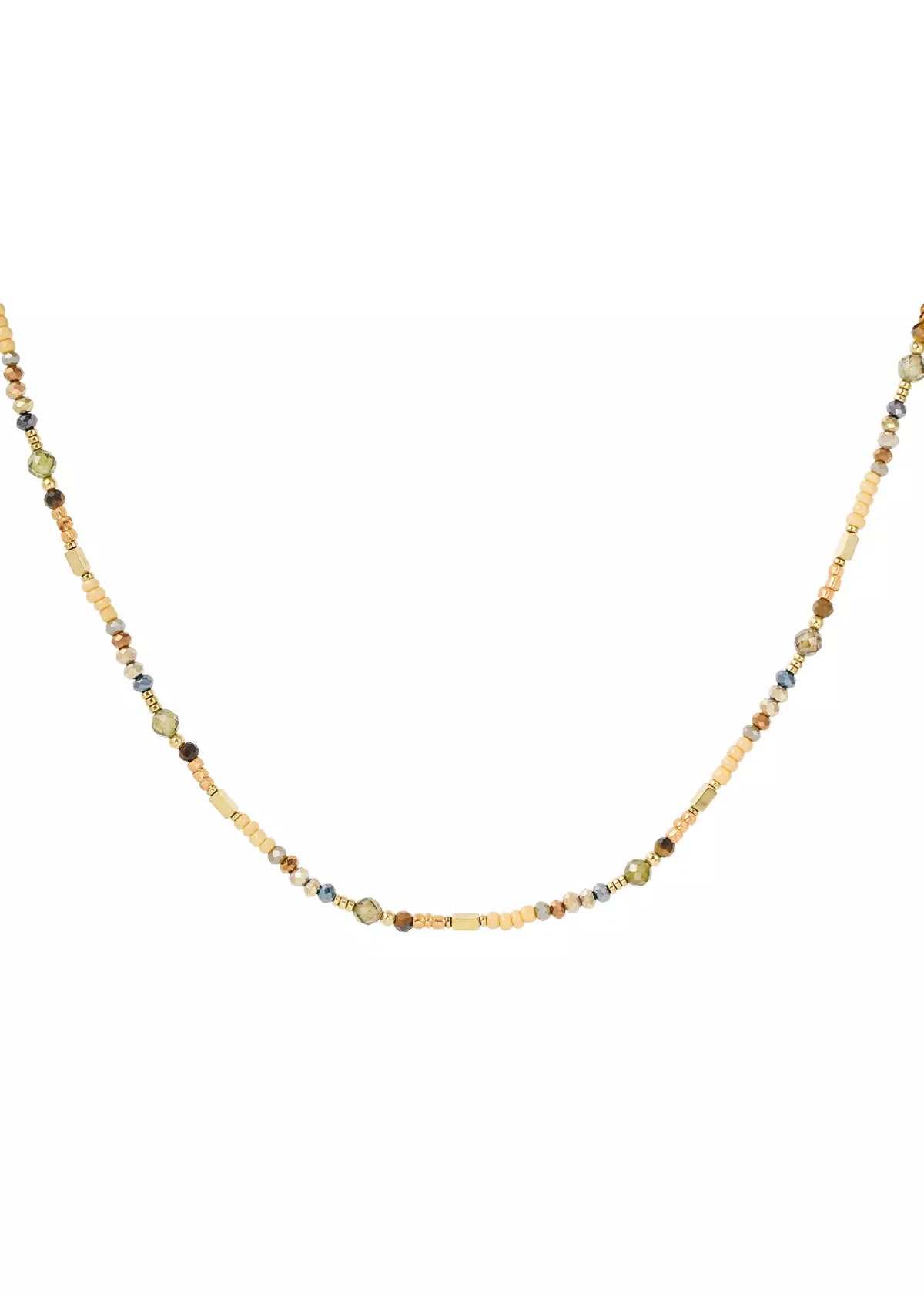 Perlenkette in Gold-Beige