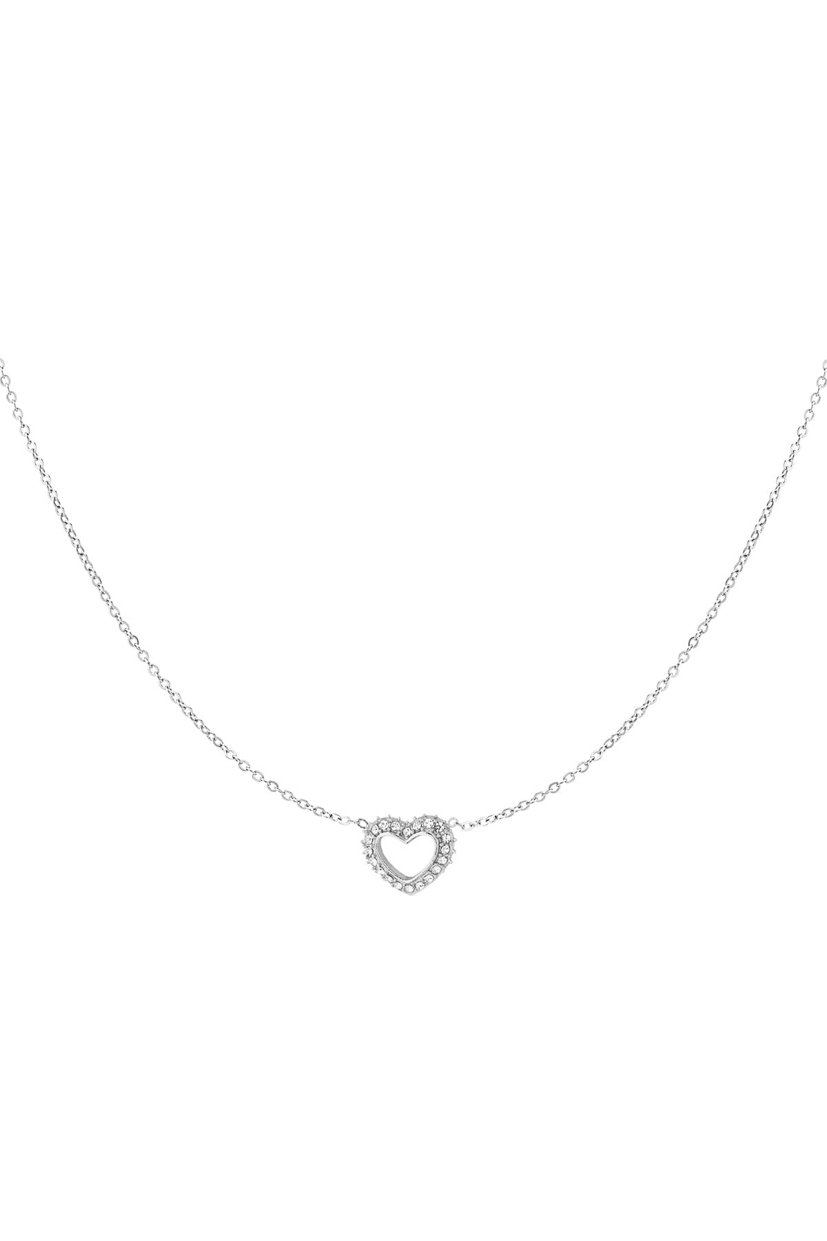 ilberne Herz Halskette Damen mit Zirkonia, moderner filigraner Schmuck