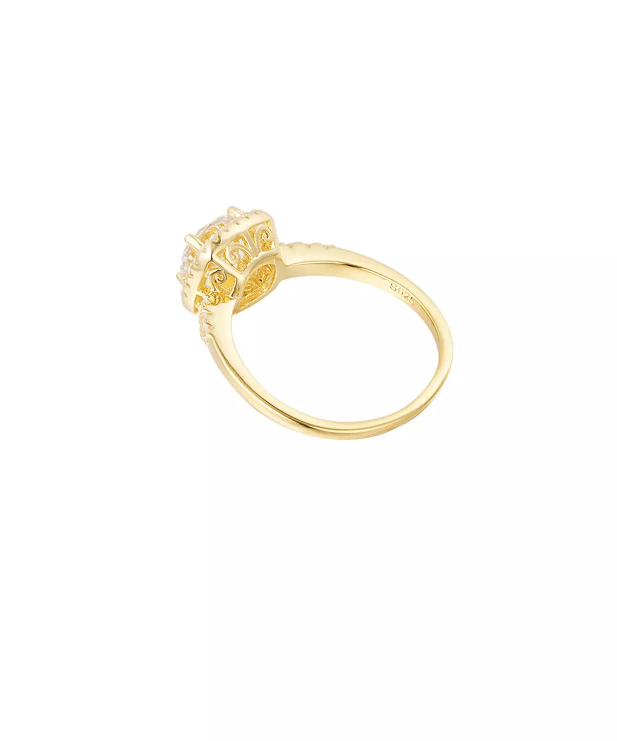 goldener ring mit strahlenden Moissanit