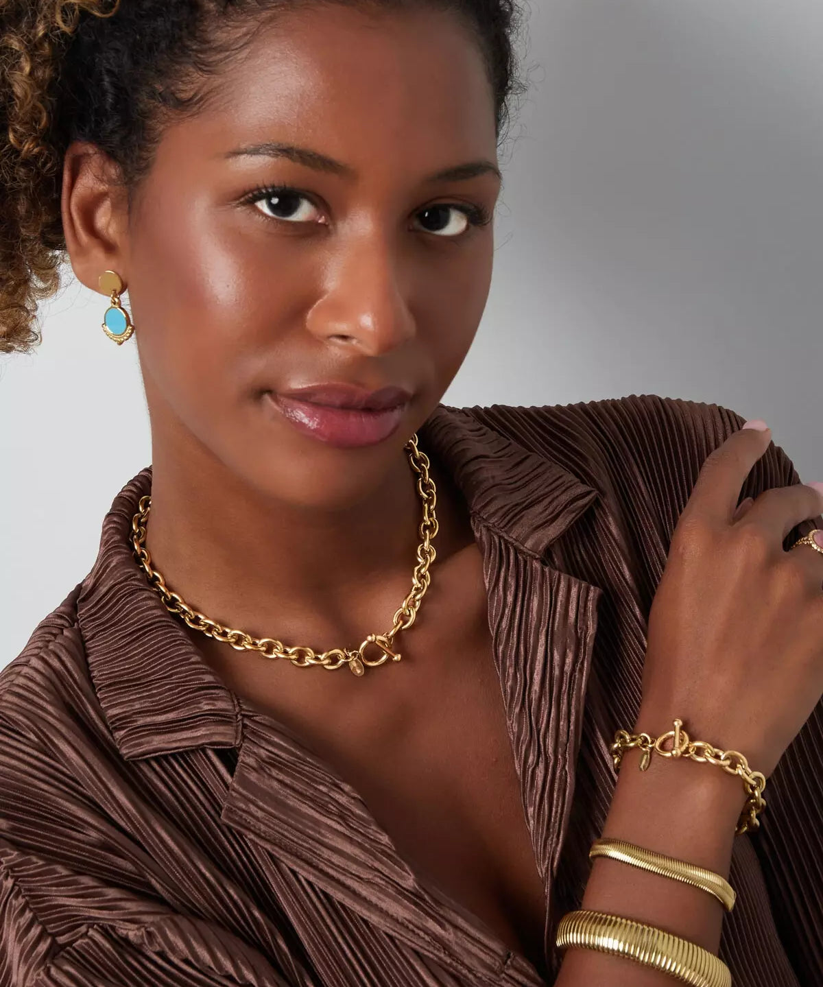 auffällige Statement Kette in Gold