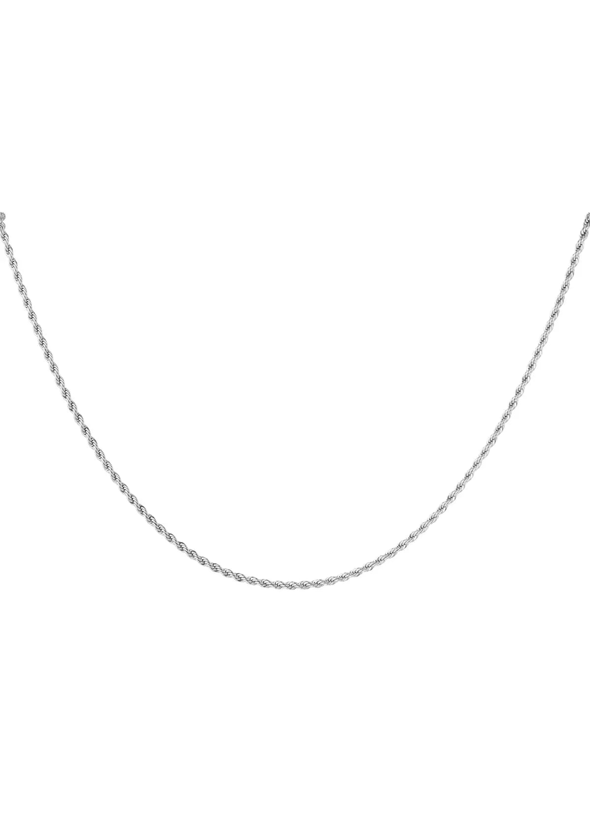 Feine silberne Kordelkette für Damen mit gedrehtem Design, eleganter Schmuck