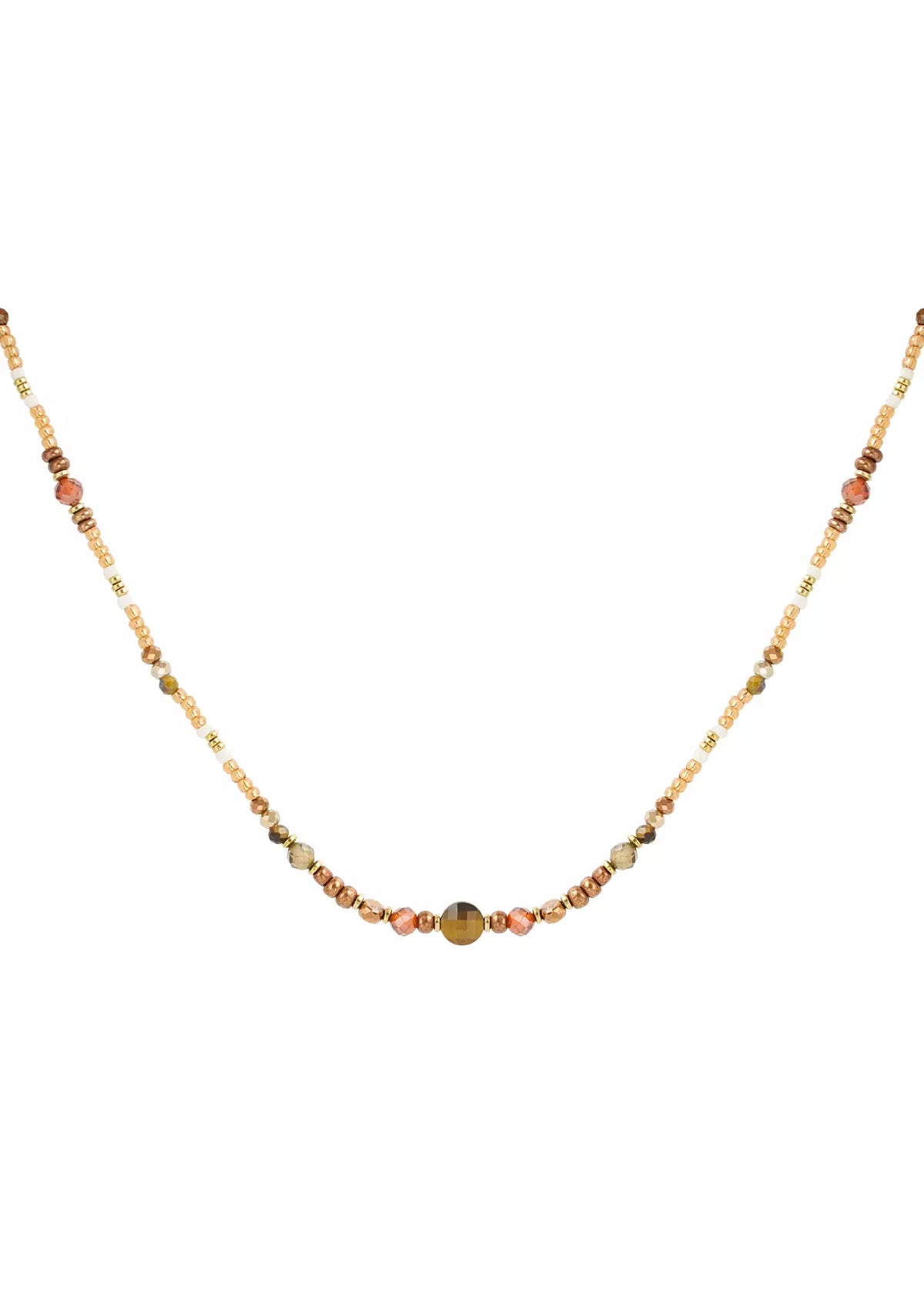 Perlenkette Beige