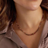 Perlenkette Beige