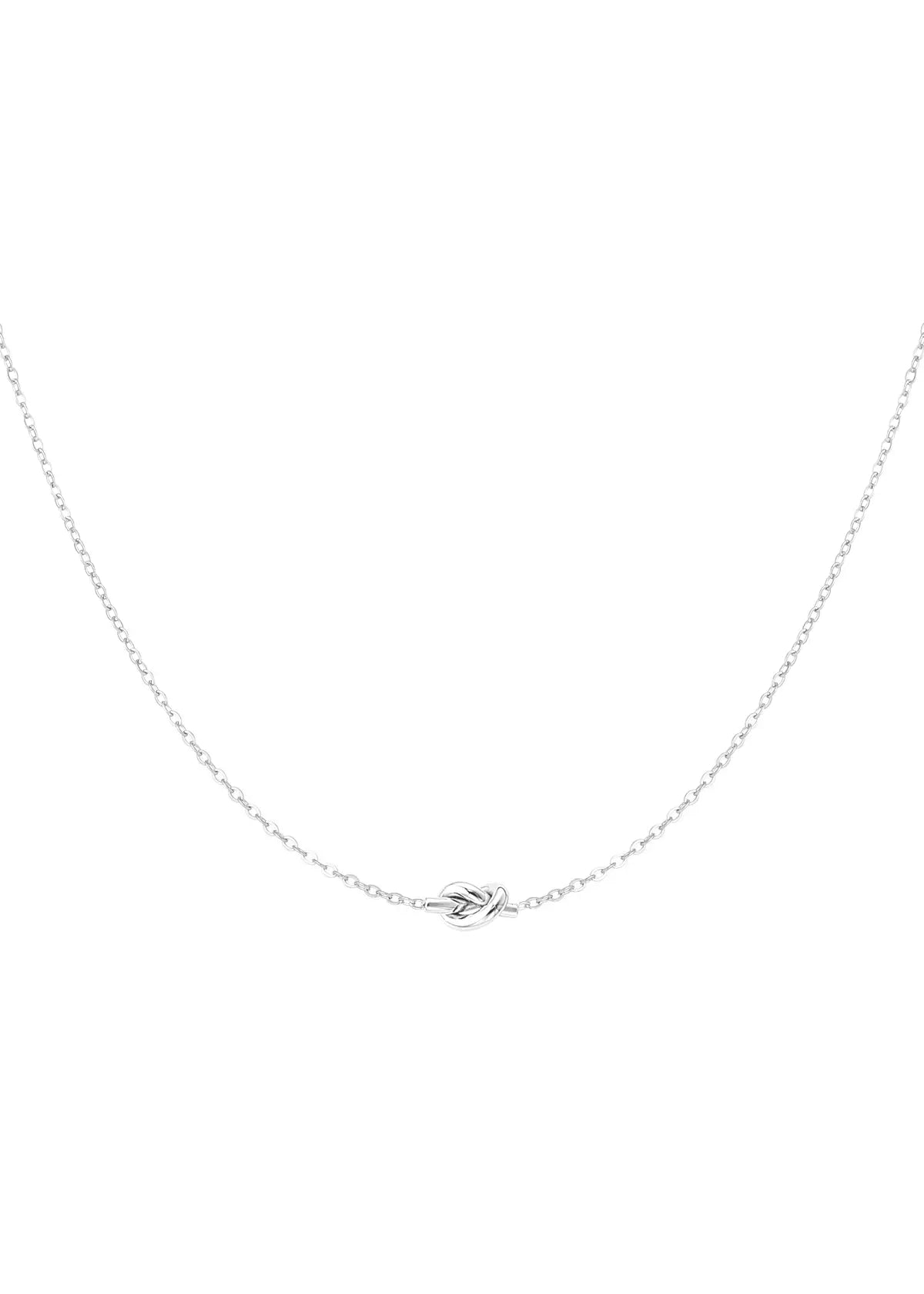 Silberne Knoten Halskette für Damen aus Edelstahl von OLANA W.