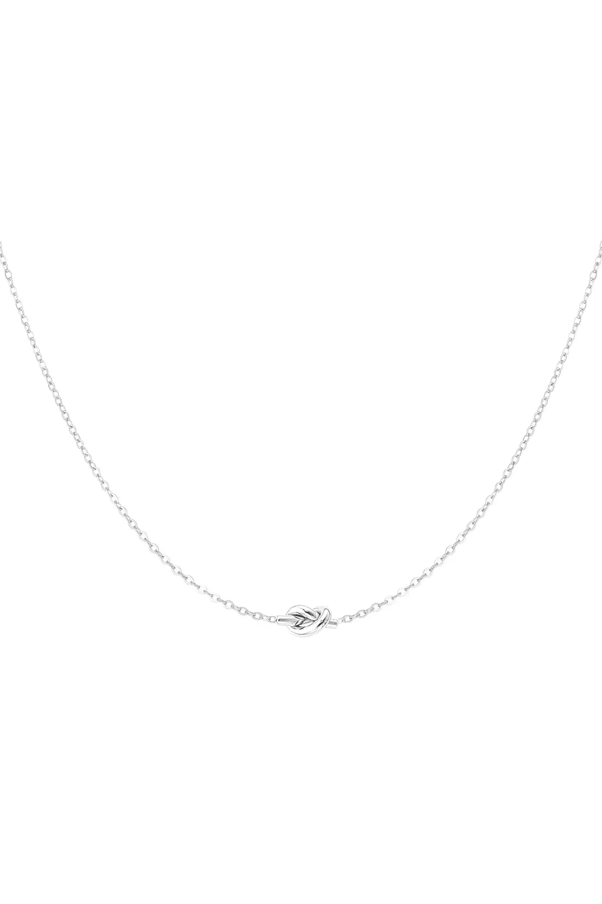 Silberne Knoten Halskette für Damen aus Edelstahl von OLANA W.