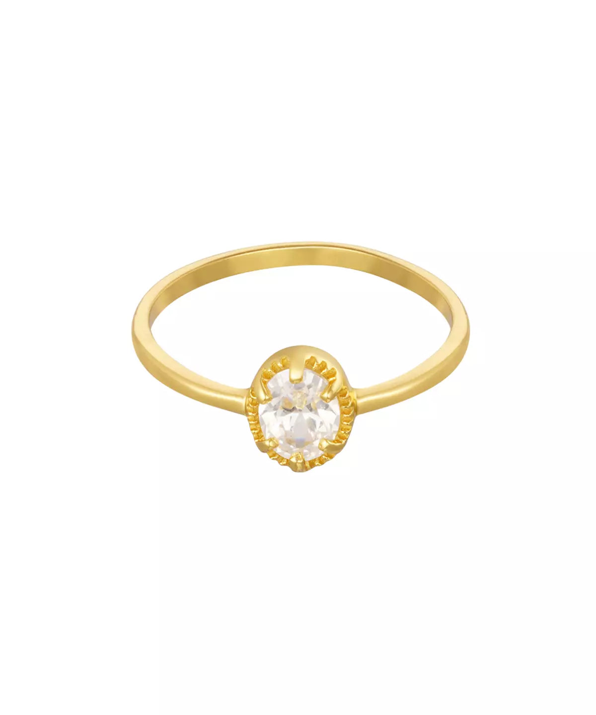 Ring mit Zirkoniastein in gold