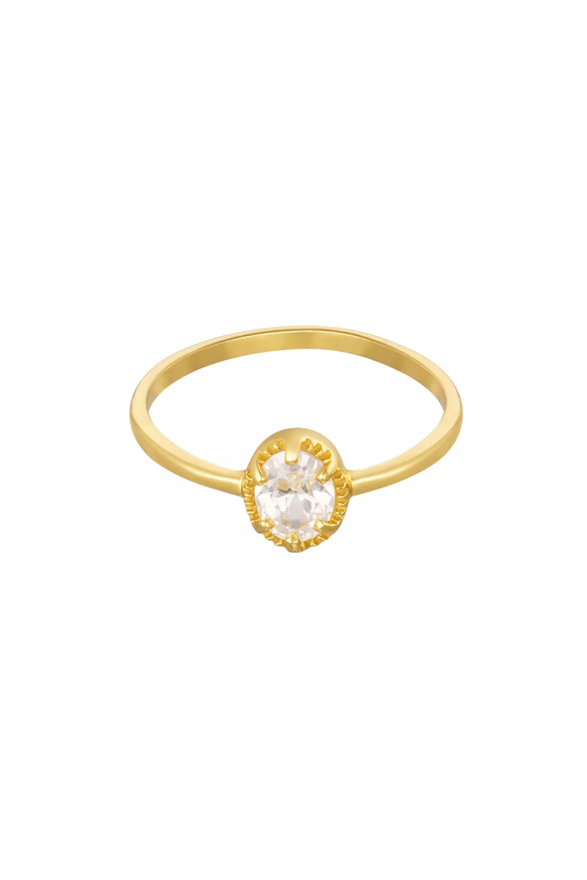 Ring mit Zirkoniastein in gold