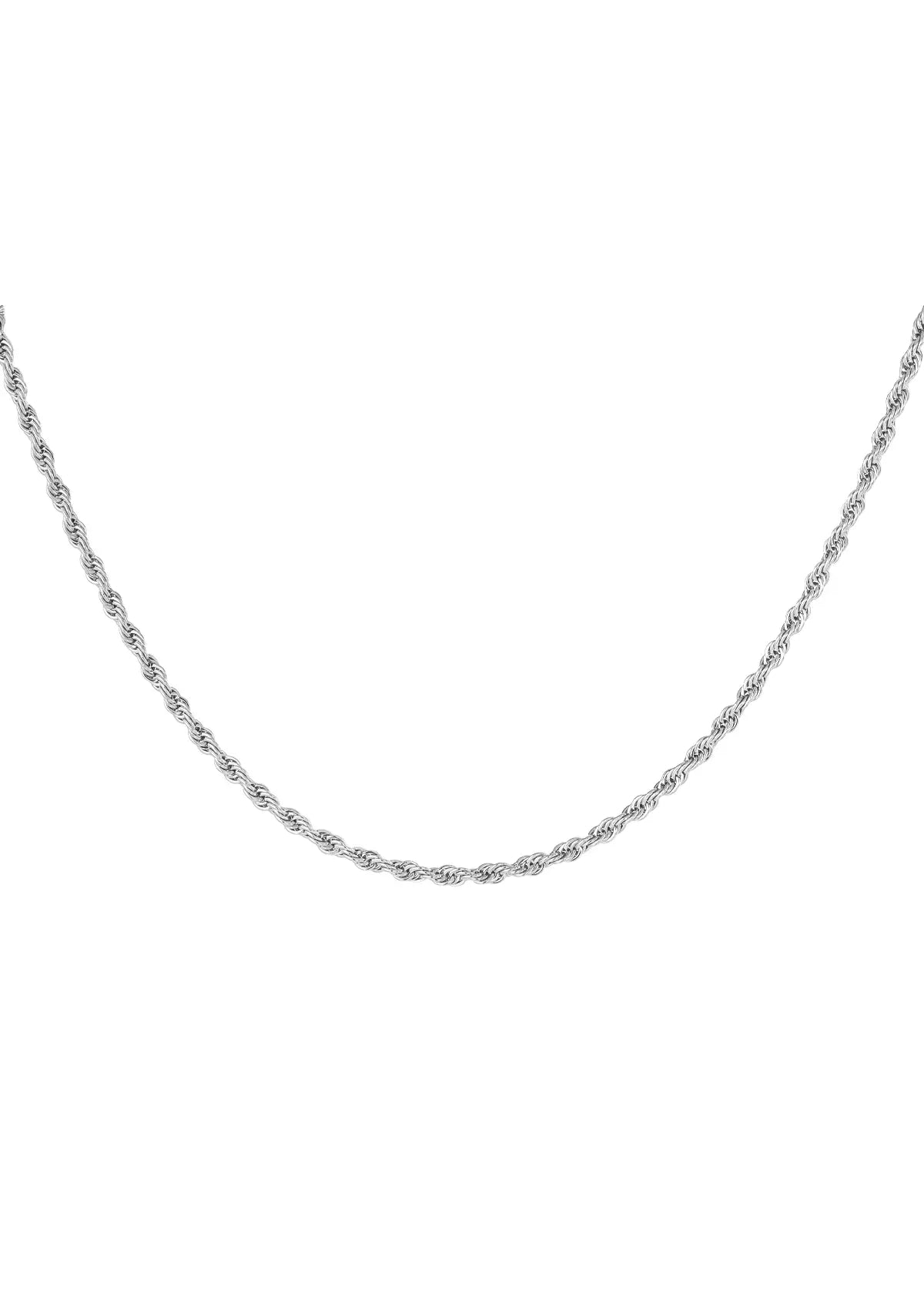 Feine silberne Kordelkette für Damen mit gedrehtem Design, eleganter Schmuck