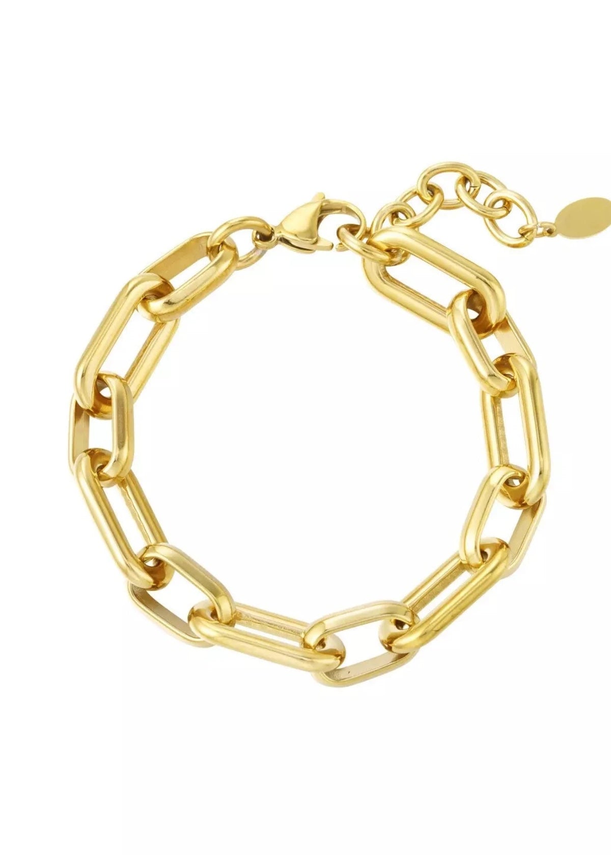 Dieses Armband besteht aus großen Gliedern,