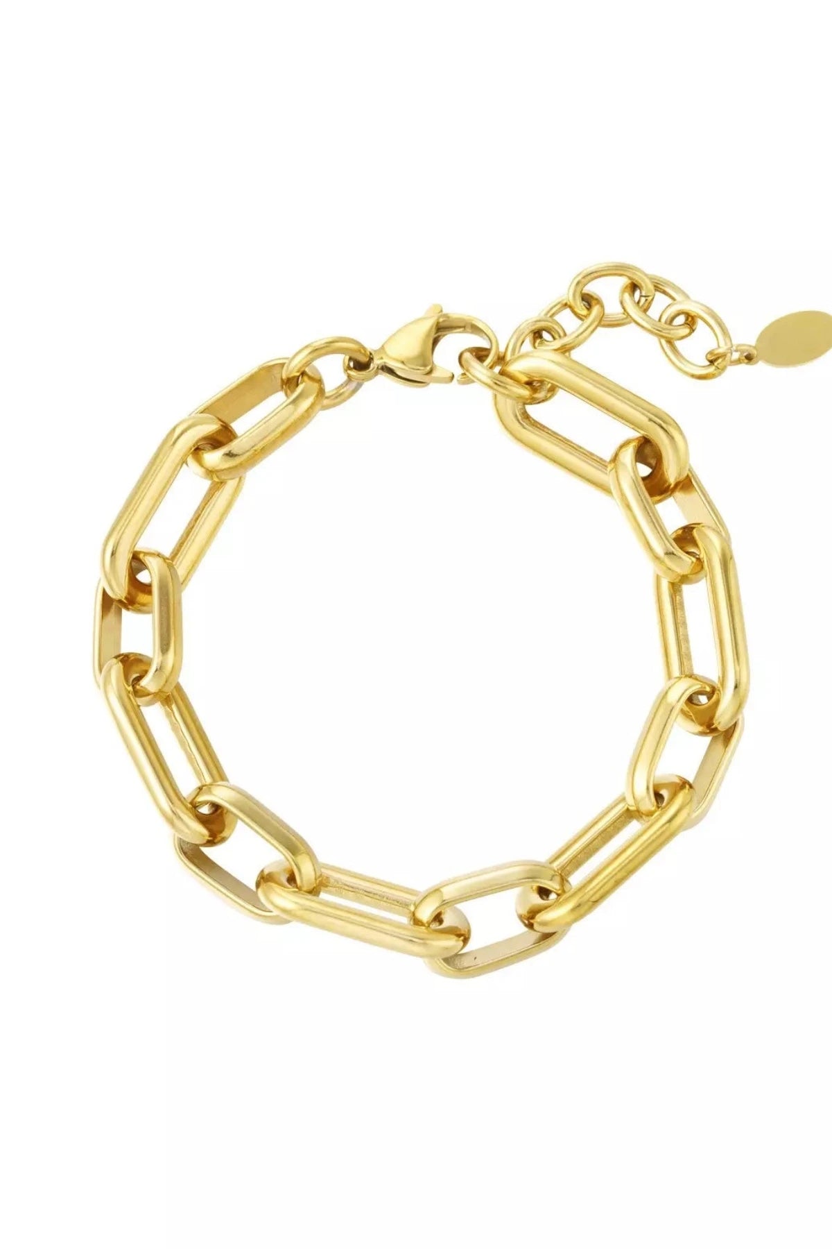 Dieses Armband besteht aus großen Gliedern,