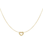 Goldene Herz Halskette mit funkelnden Strasssteinen für Damen aus vergoldetem Edelstahl von OLANA W.