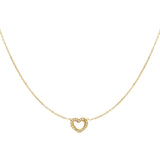 Goldene Herz Halskette mit funkelnden Strasssteinen für Damen aus vergoldetem Edelstahl von OLANA W.