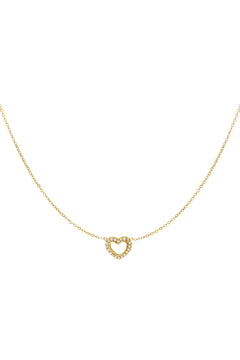 Goldene Herz Halskette mit funkelnden Strasssteinen für Damen aus vergoldetem Edelstahl von OLANA W.