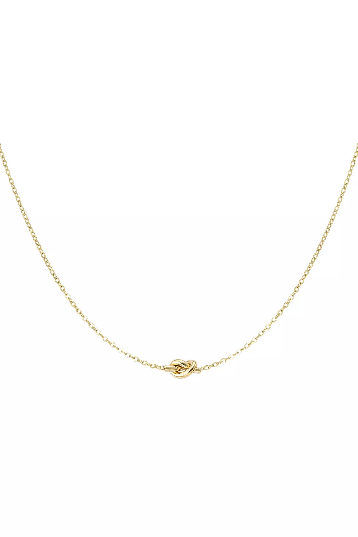 Goldene Knoten Halskette für Damen aus vergoldetem Edelstahl von OLANA W.